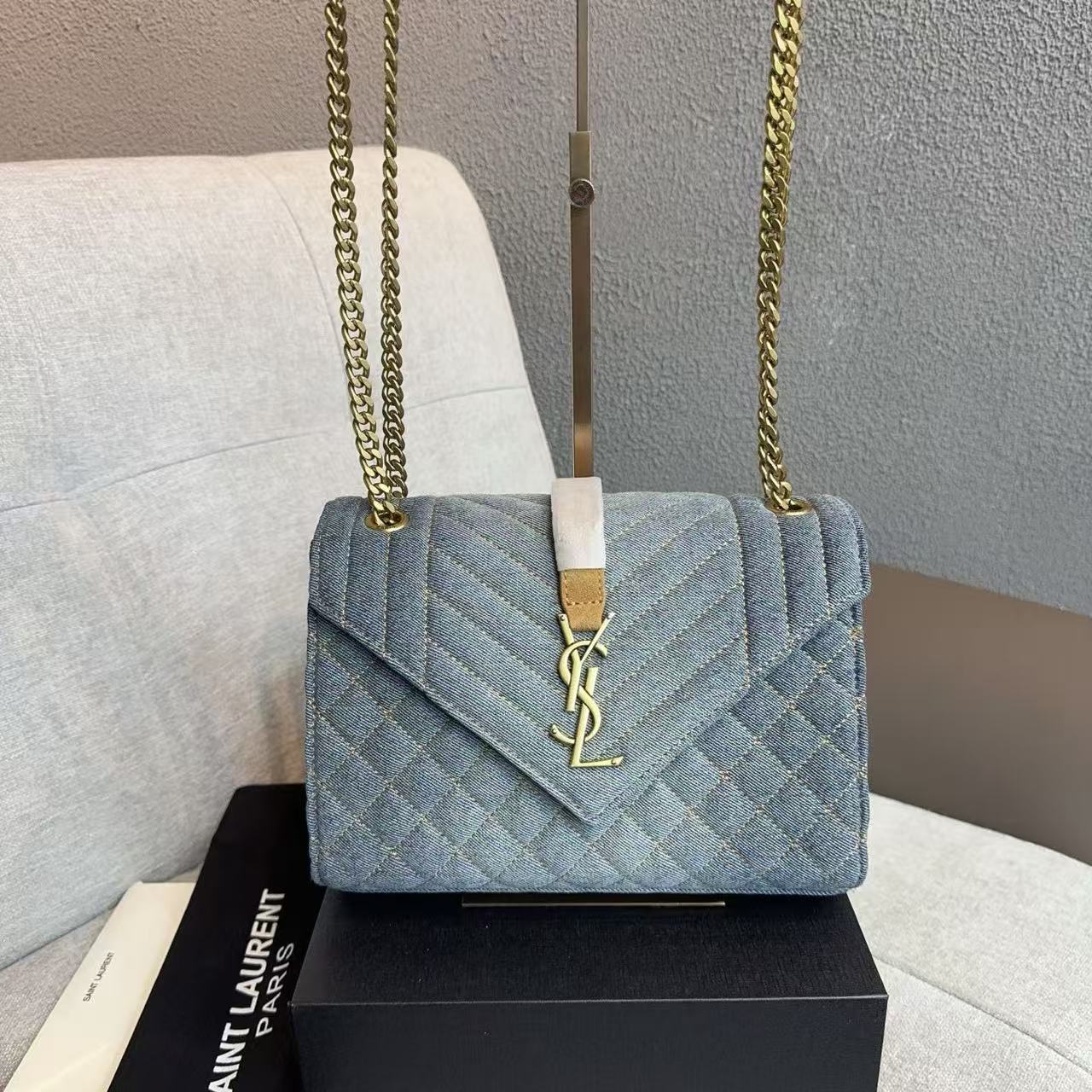 YSLチェーンデニムアンダーアームバッグ【50％割引+送料無料】