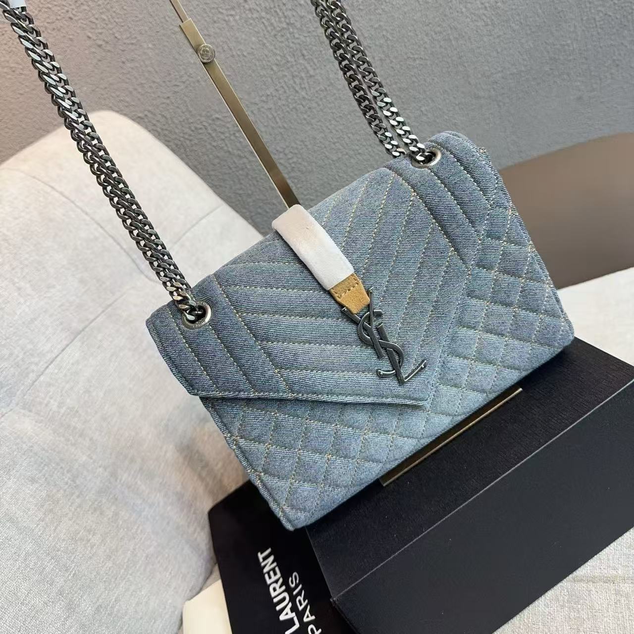 YSLチェーンデニムアンダーアームバッグ【50％割引+送料無料】