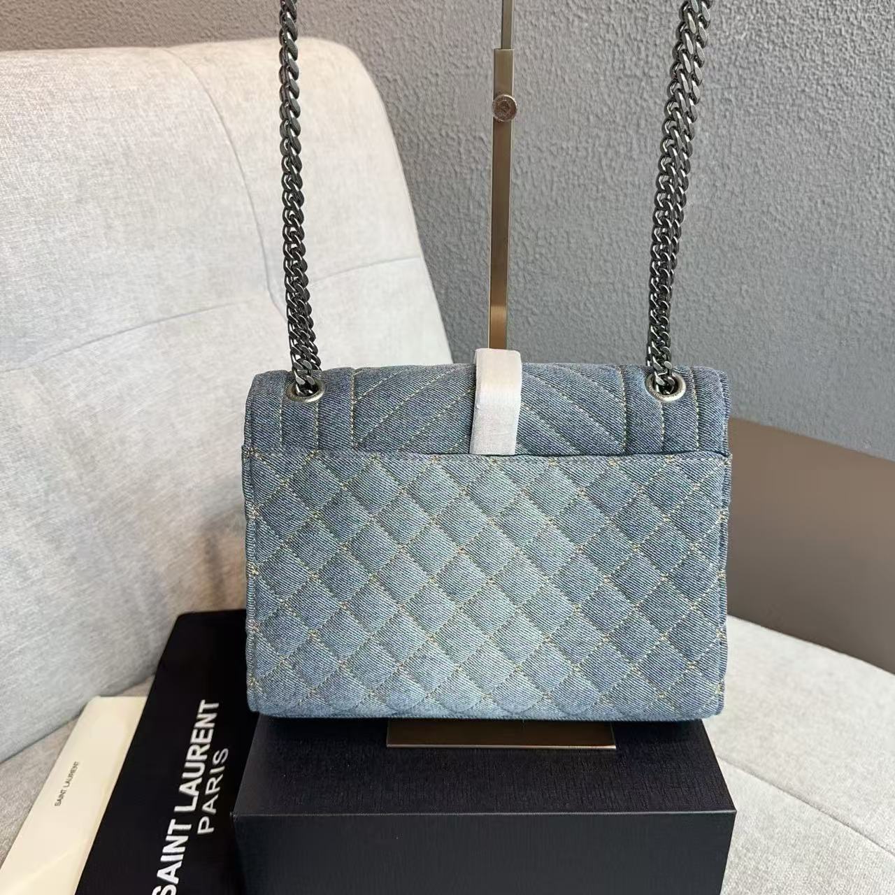 YSLチェーンデニムアンダーアームバッグ【50％割引+送料無料】