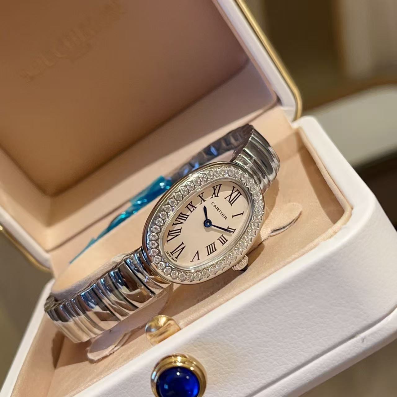CART1ER バスタブ スチールストラップ ダイヤモンドセットウォッチ【50％割引+送料無料】