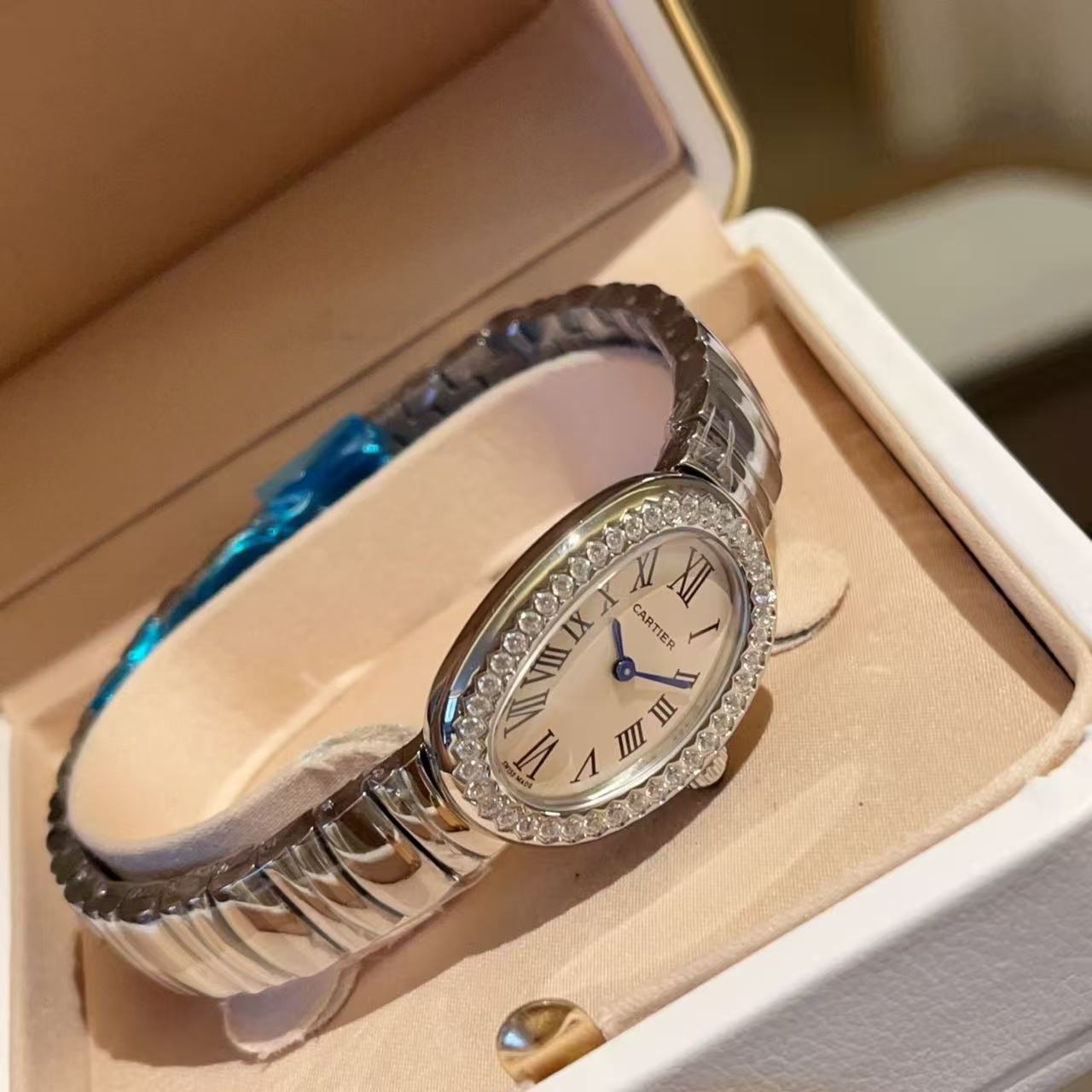 CART1ER バスタブ スチールストラップ ダイヤモンドセットウォッチ【50％割引+送料無料】