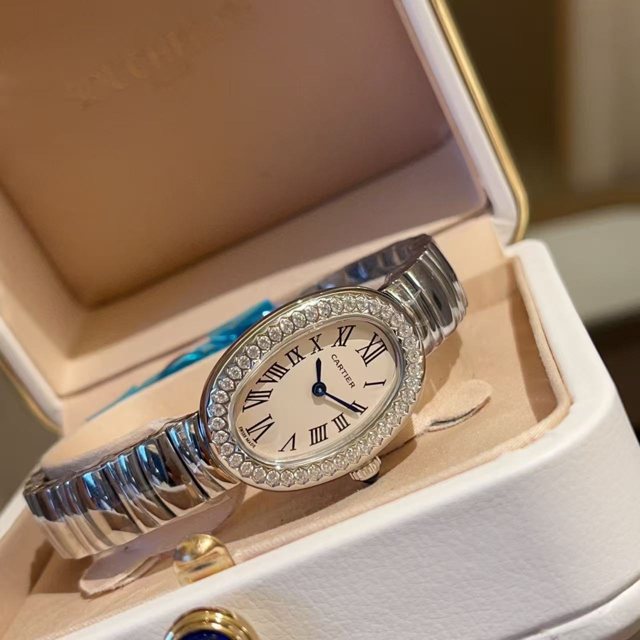 CART1ER バスタブ スチールストラップ ダイヤモンドセットウォッチ【50％割引+送料無料】