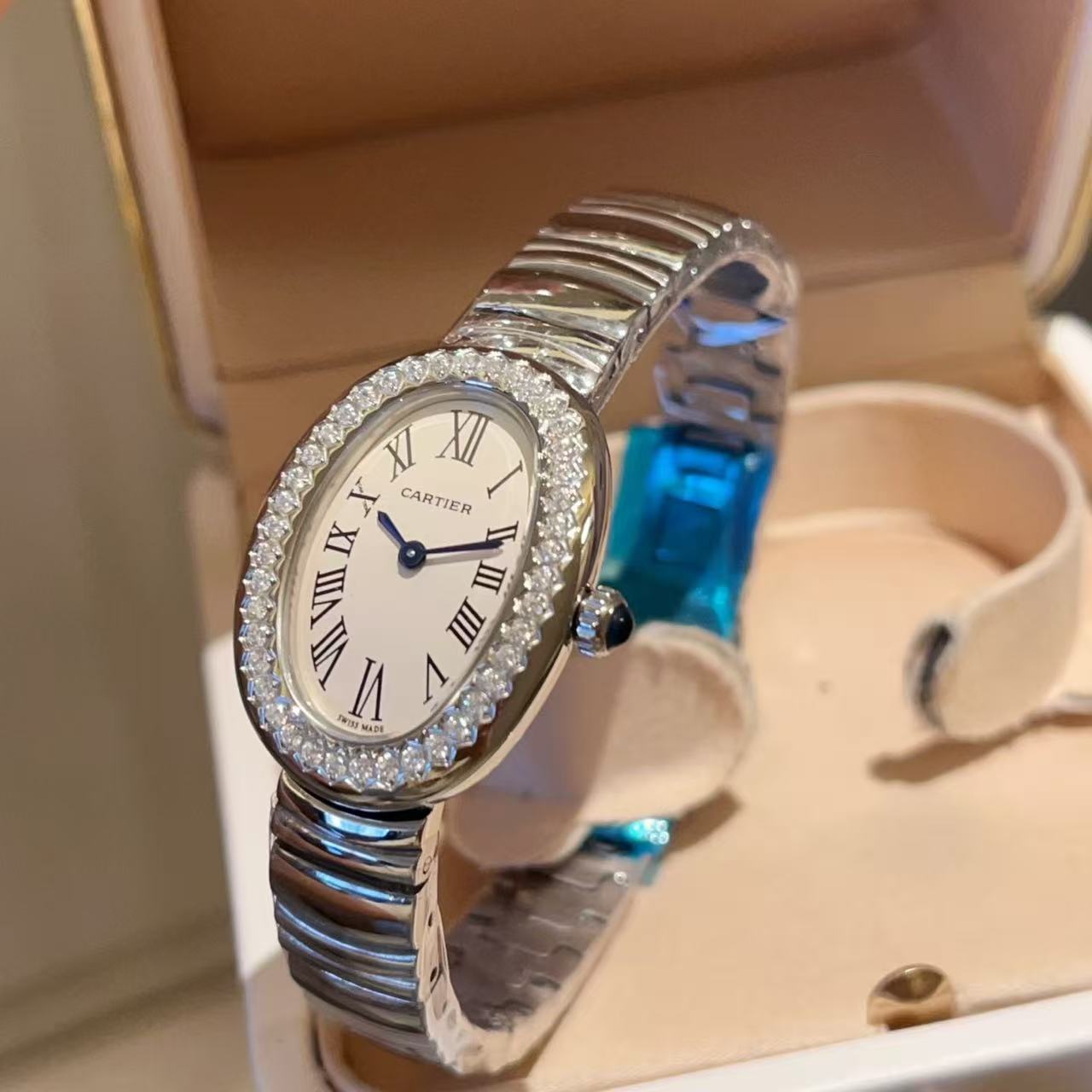CART1ER バスタブ スチールストラップ ダイヤモンドセットウォッチ【50％割引+送料無料】