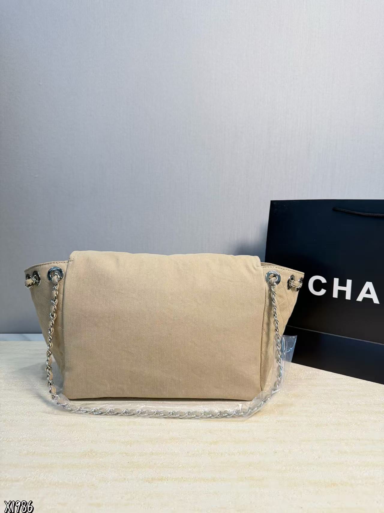 CHANE1 フラップデニムチェーンバッグ【50％割引+送料無料】