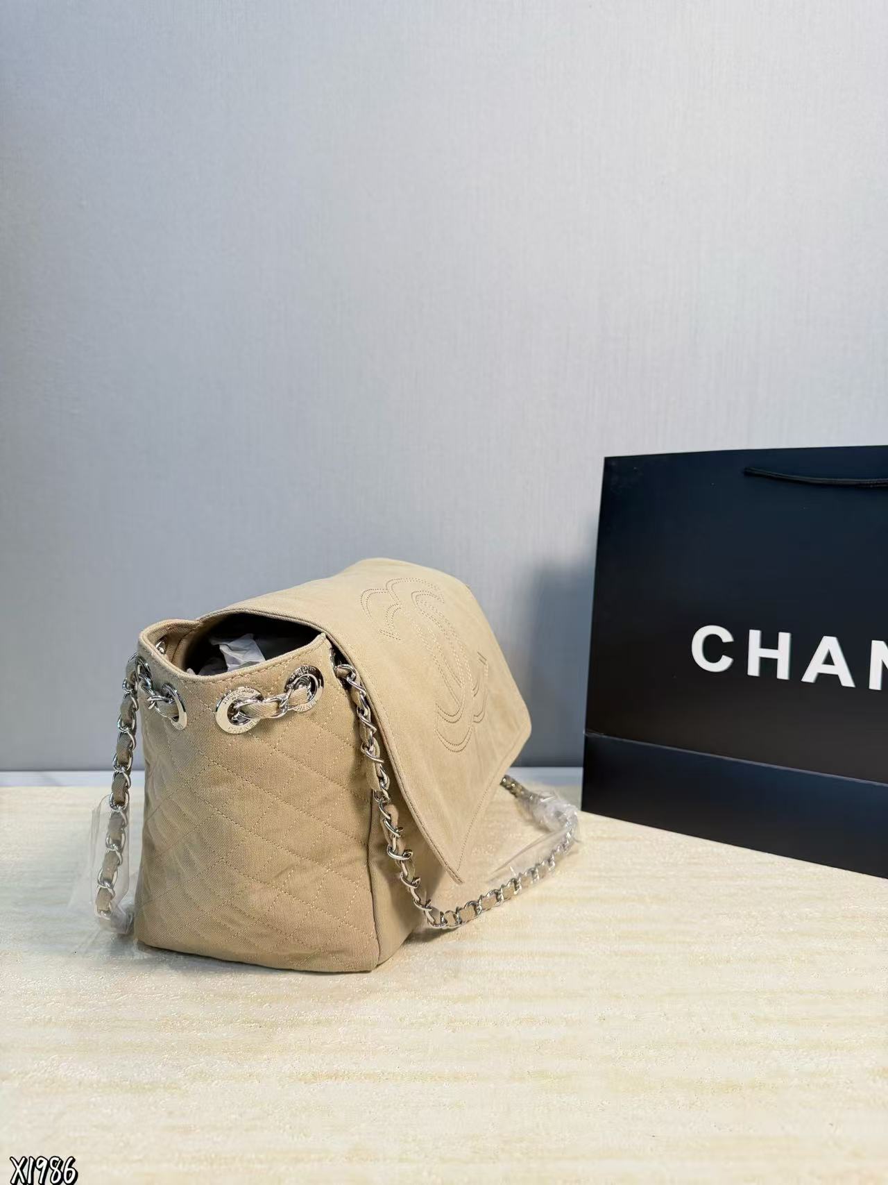 CHANE1 フラップデニムチェーンバッグ【50％割引+送料無料】