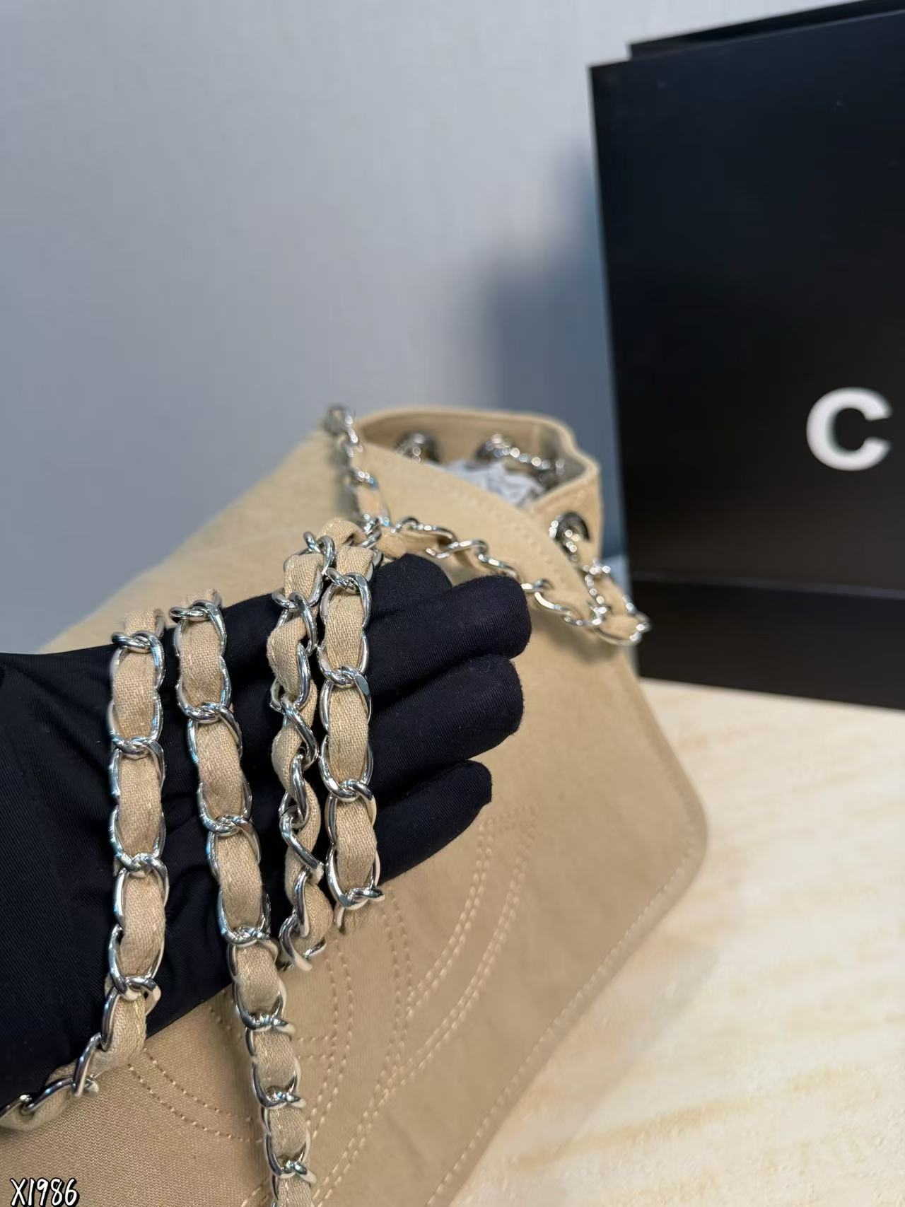 CHANE1 フラップデニムチェーンバッグ【50％割引+送料無料】