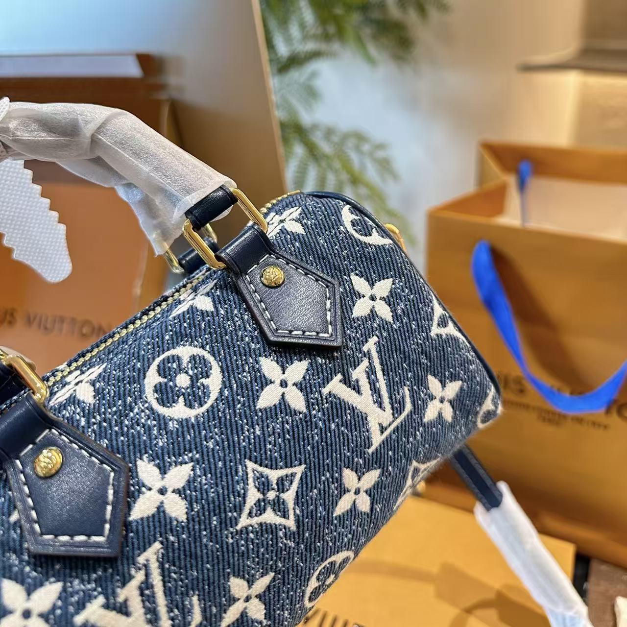 LVプリントデニムハンドバッグ【50％割引+送料無料】