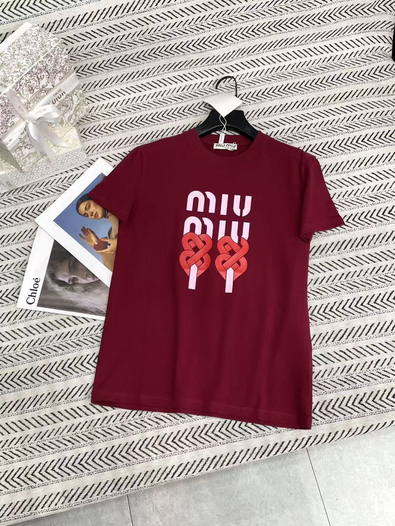 M1UM1U ハートレターTシャツ【50％割引+送料無料】