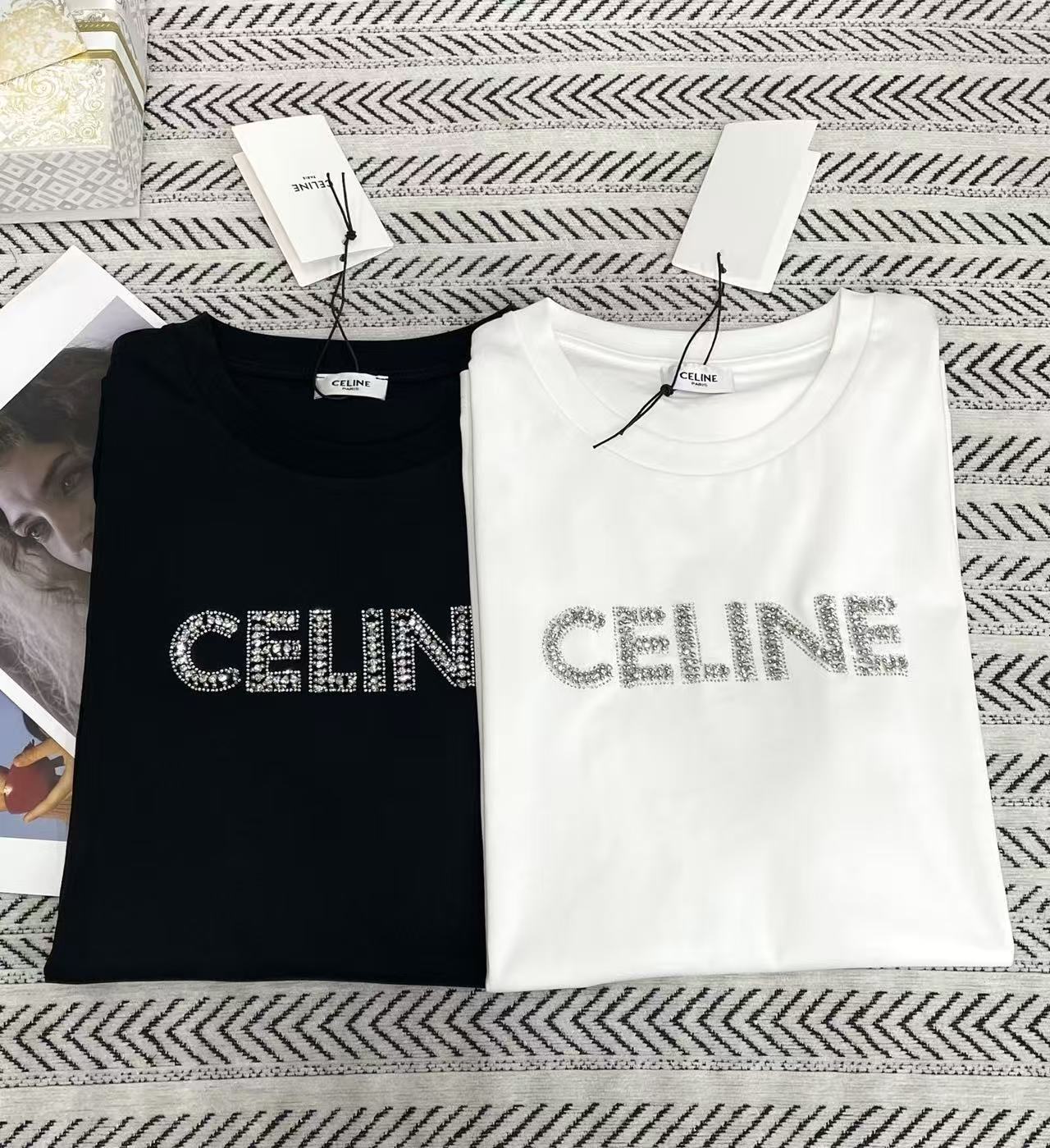 CEL1NE ビーズレターTシャツ【50％割引+送料無料】