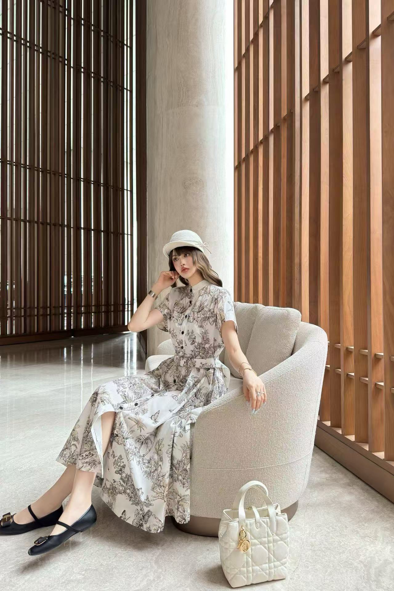 DI0Rバタフライ半袖ドレス【50％割引+送料無料】