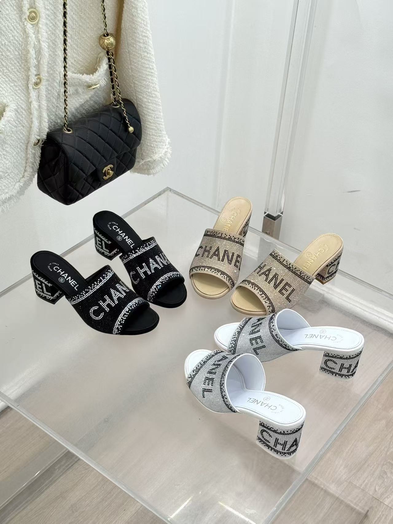 CHANE1 高品質ラインストーンレターハイヒール【50％割引+送料無料】