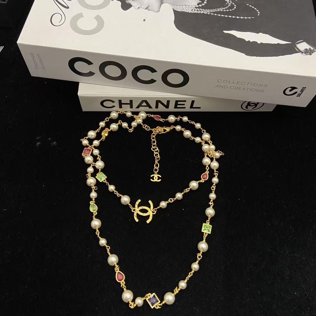 CHANE1 カラフルダブルC文字セーターチェーン【50％割引+送料無料】