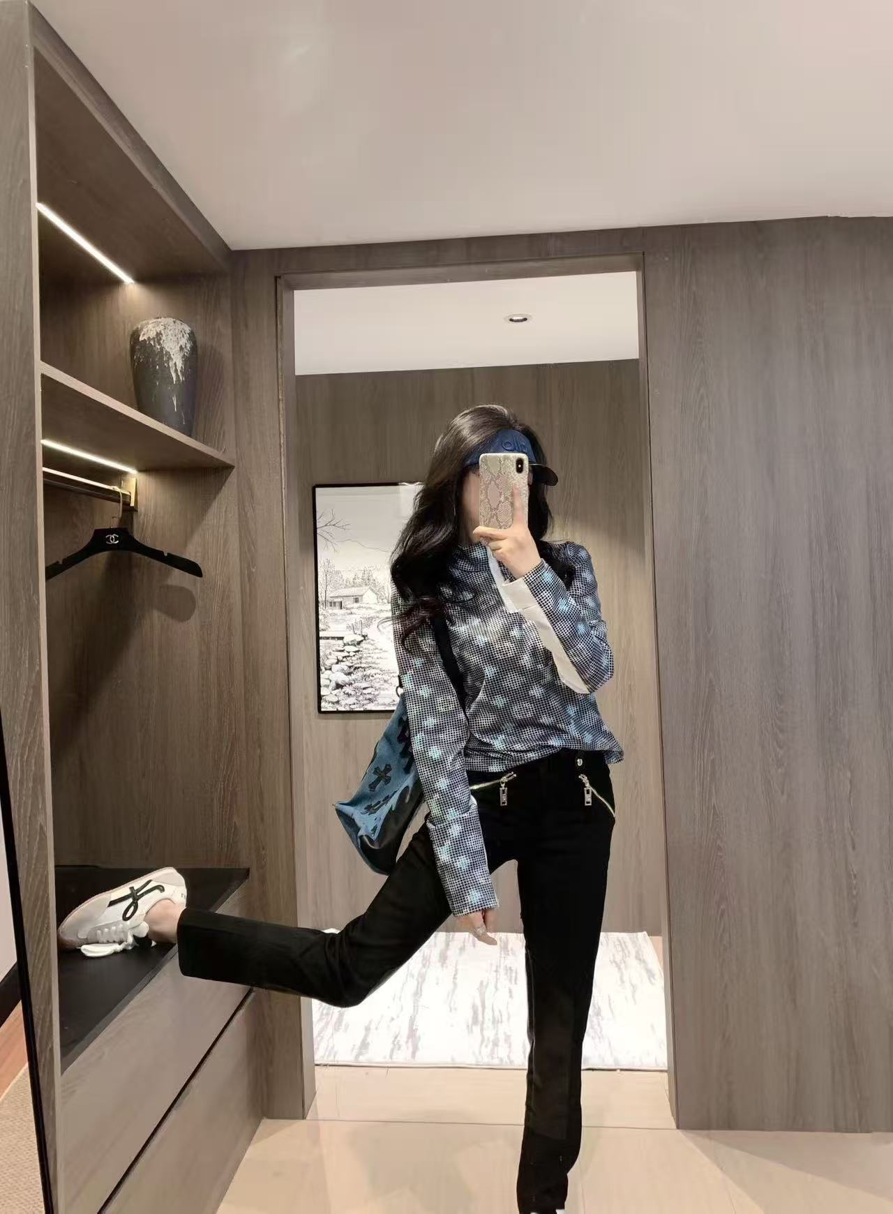 LVプリント ハーフジップTシャツ【50％割引+送料無料】