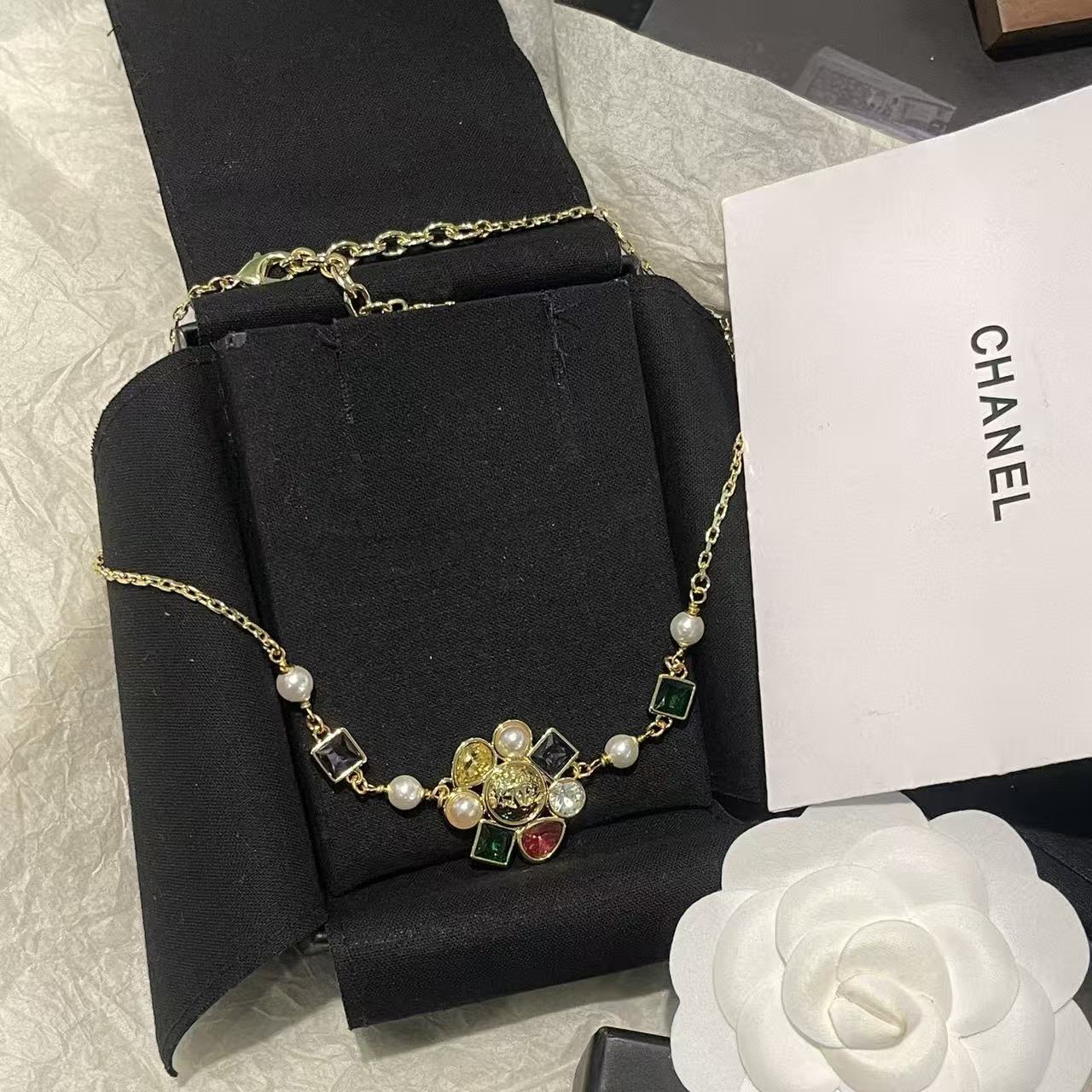 CHANE1 ラウンドカラーダイヤモンドネックレス【50％割引+送料無料】