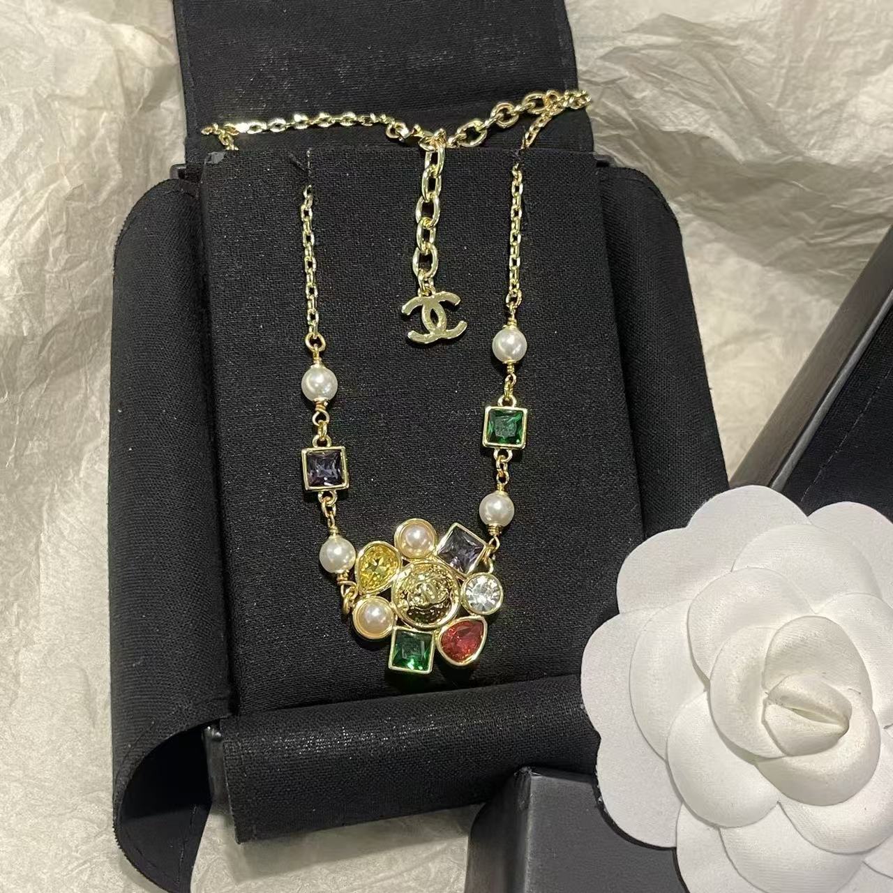 CHANE1 ラウンドカラーダイヤモンドネックレス【50％割引+送料無料】