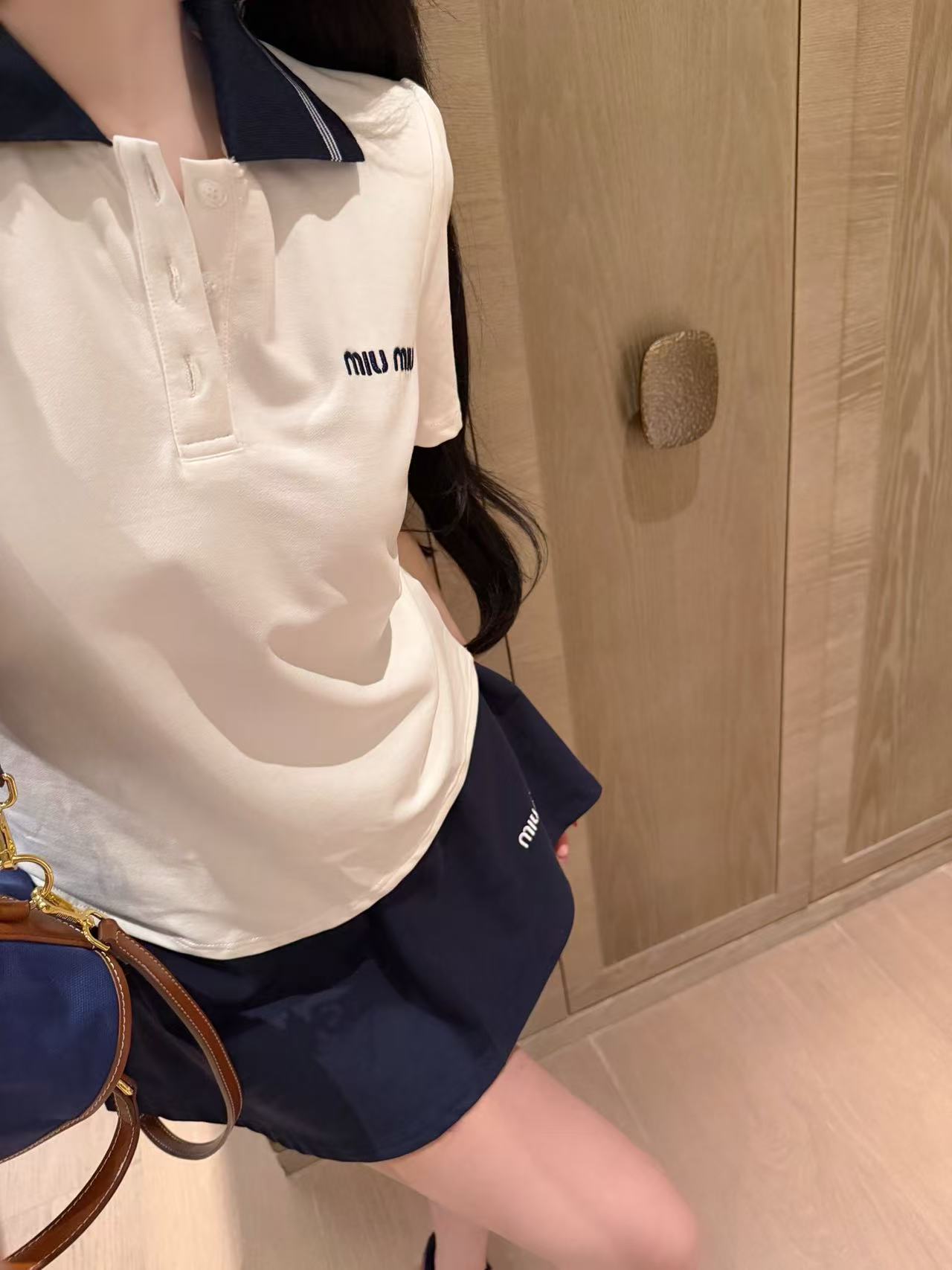 M1UM1U 襟付きシャツ+スカート ツーピースセット【50％割引+送料無料】