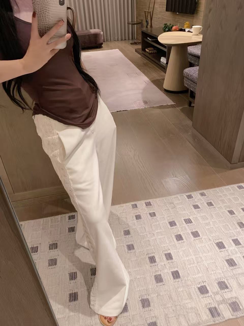 CHANE1 レースストレートレッグカジュアルパンツ【50％割引+送料無料】