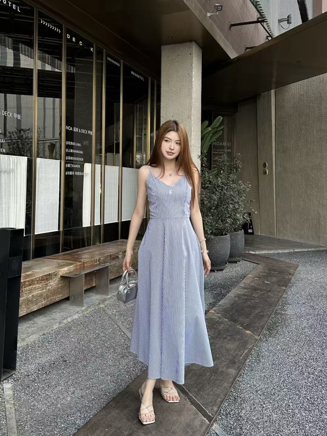 YSL ストライプ スリップドレス【50％割引+送料無料】