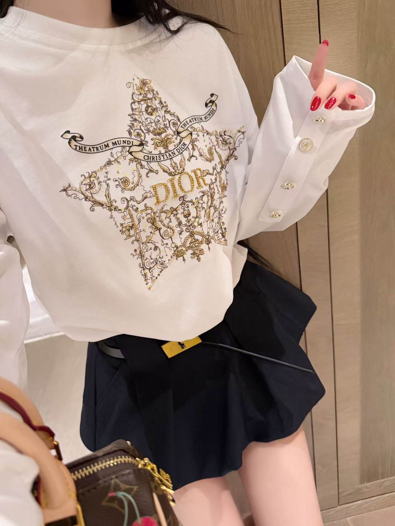 DIOR 五芒星刺繍スパンコールTシャツ【50％割引+送料無料】