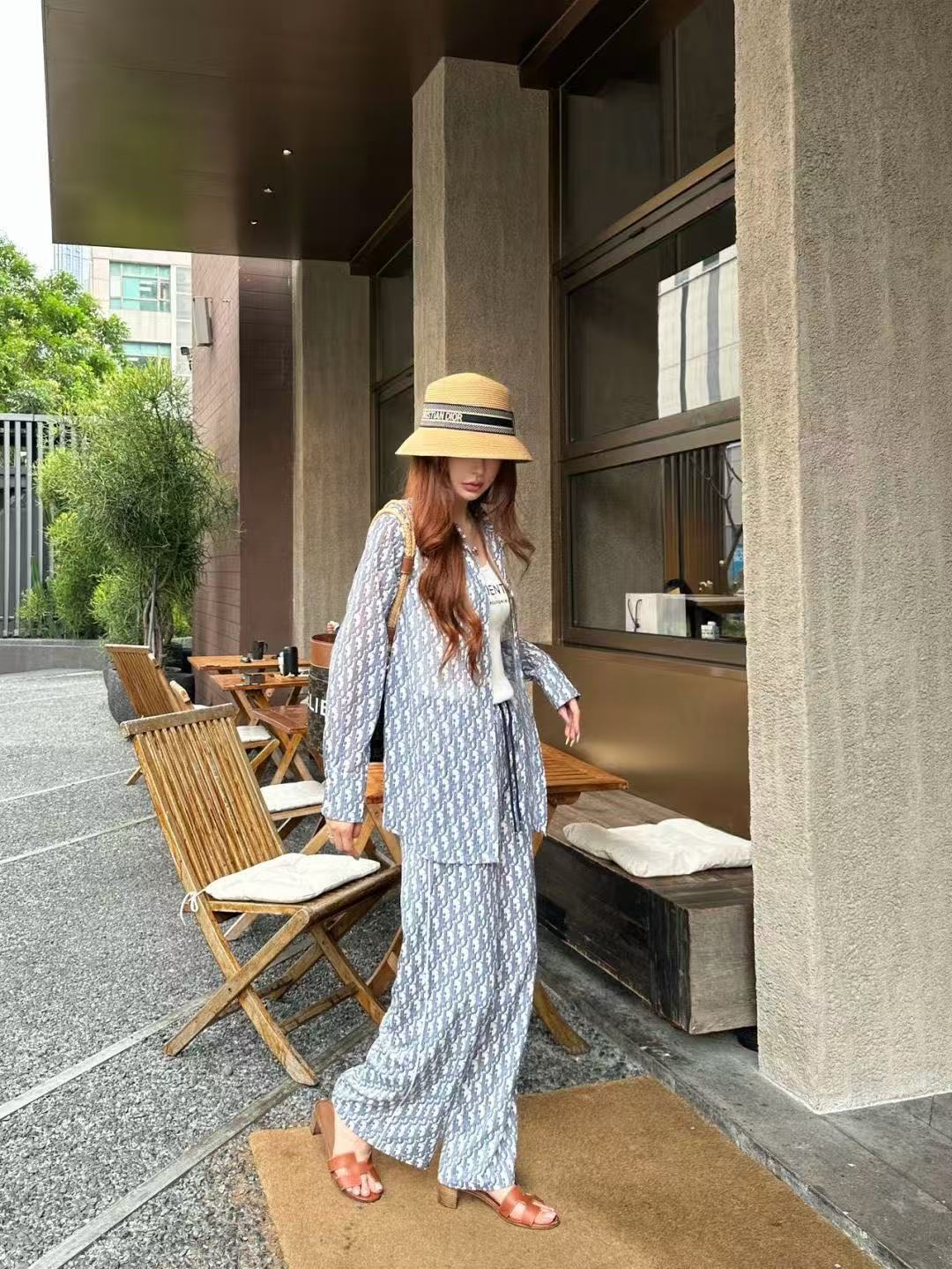 DIORプリントシャツとパンツのツーピースセット【50％割引+送料無料】