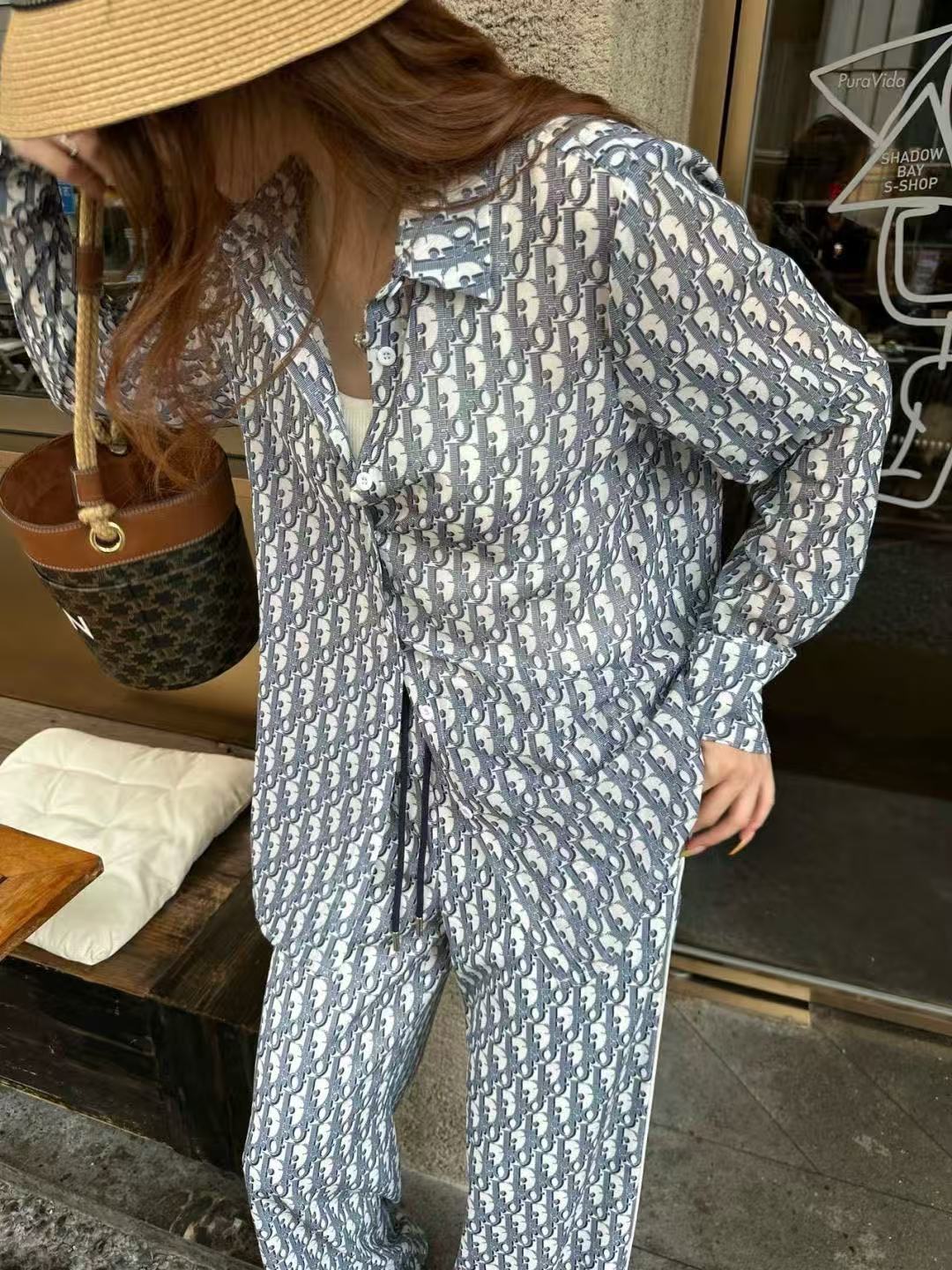 DIORプリントシャツとパンツのツーピースセット【50％割引+送料無料】