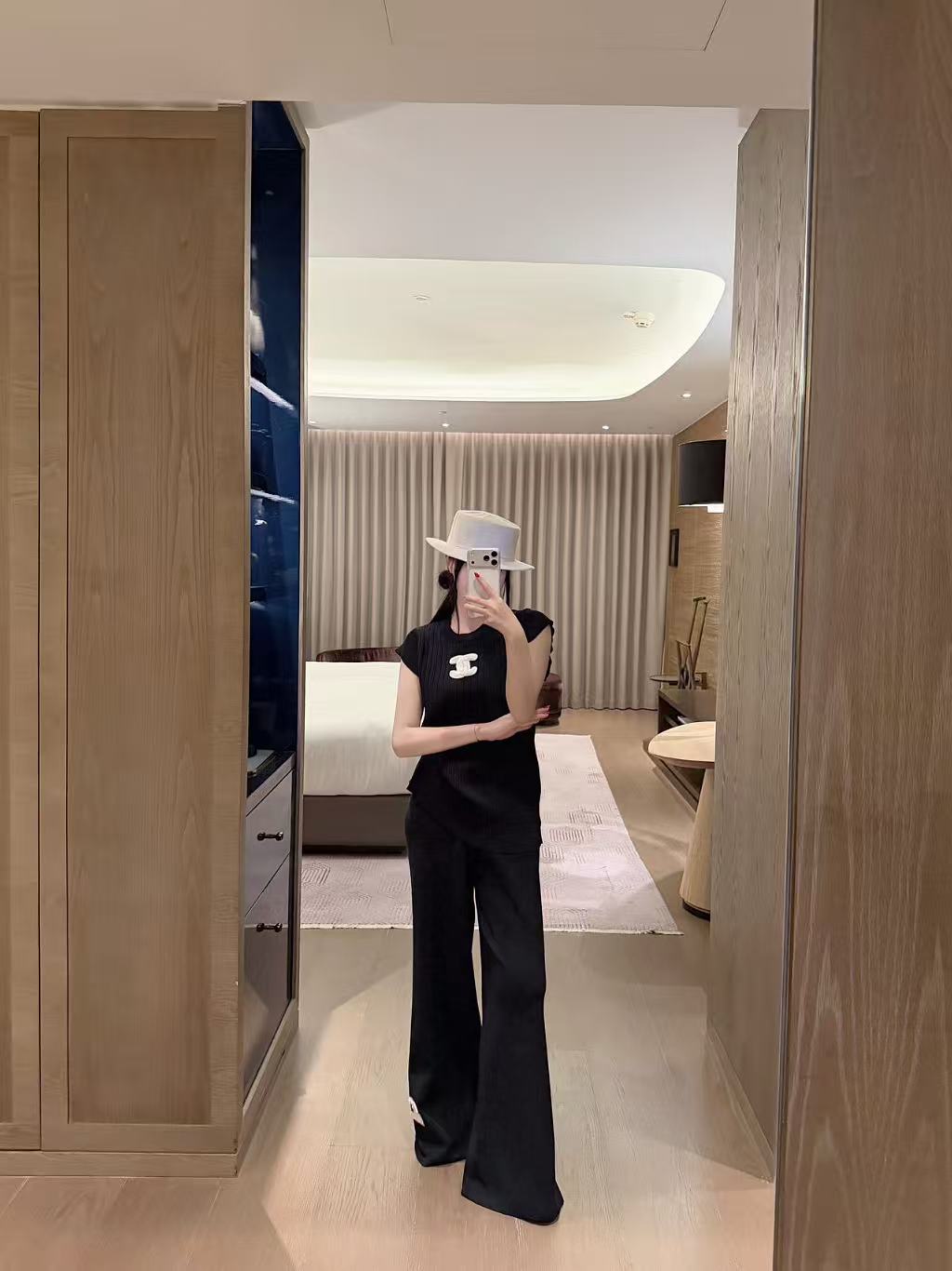 CHANE1 ダブルC セーター+パンツ ツーピースセット【50％割引+送料無料】