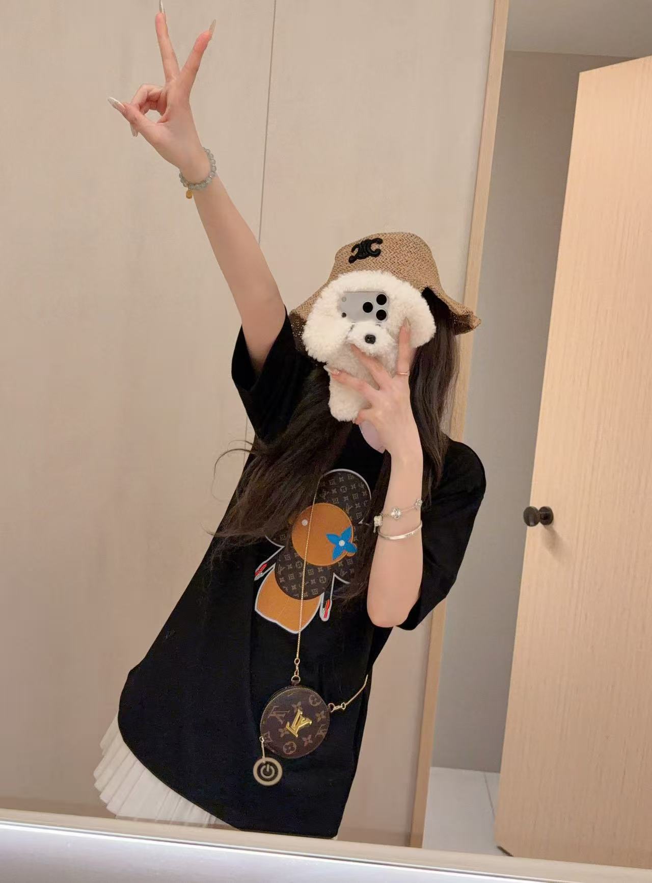 LVひまわりTシャツとバッグ【50％割引+送料無料】