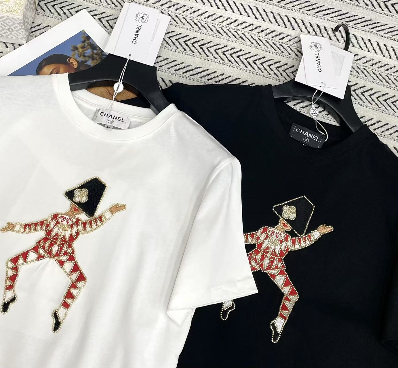 CHANE1 カメリアビーズキャラクターTシャツ【50％割引+送料無料】