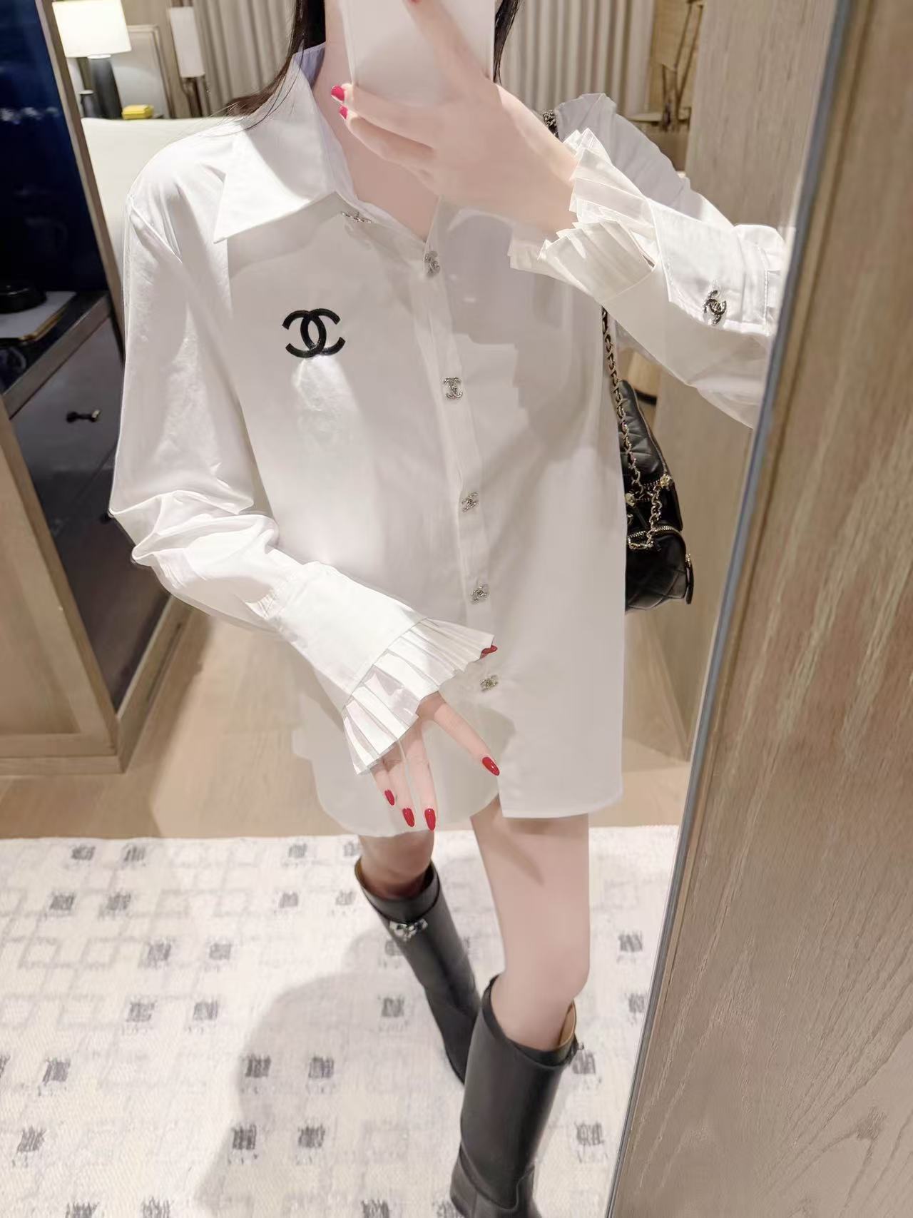 CHANE1 ダブルCボタンシャツ【50％割引+送料無料】