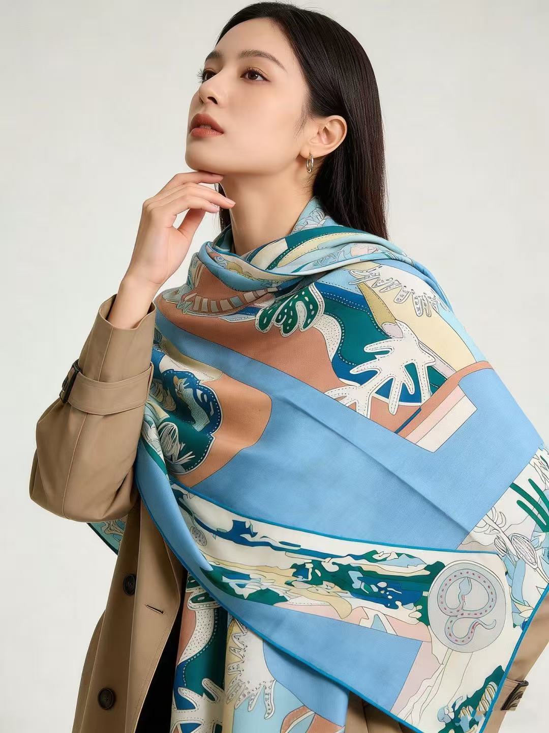 HEME5 高品質両面カシミヤマフラー【50％割引+送料無料】