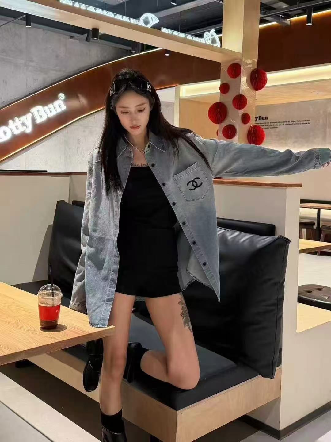 CHANE1 ダブルC テンセルシャツ【50％割引+送料無料】