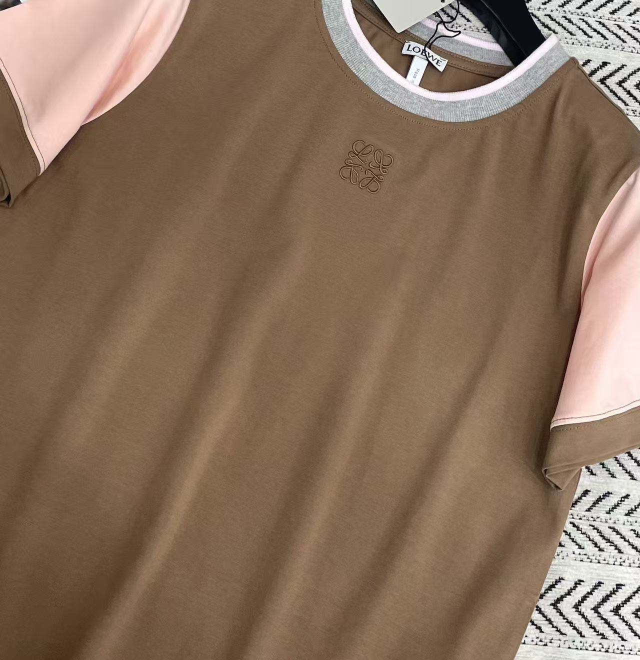 L0WEW 刺繍ロゴ カラーブロック Tシャツ【50％割引+送料無料】