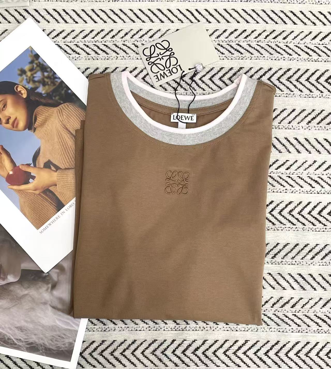 L0WEW 刺繍ロゴ カラーブロック Tシャツ【50％割引+送料無料】