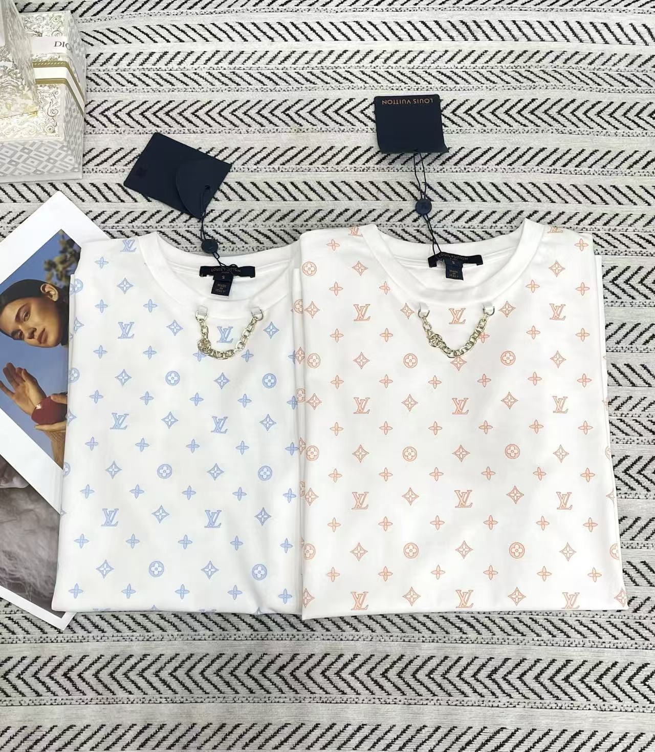 LVチェーンプリントTシャツ【50％割引+送料無料】