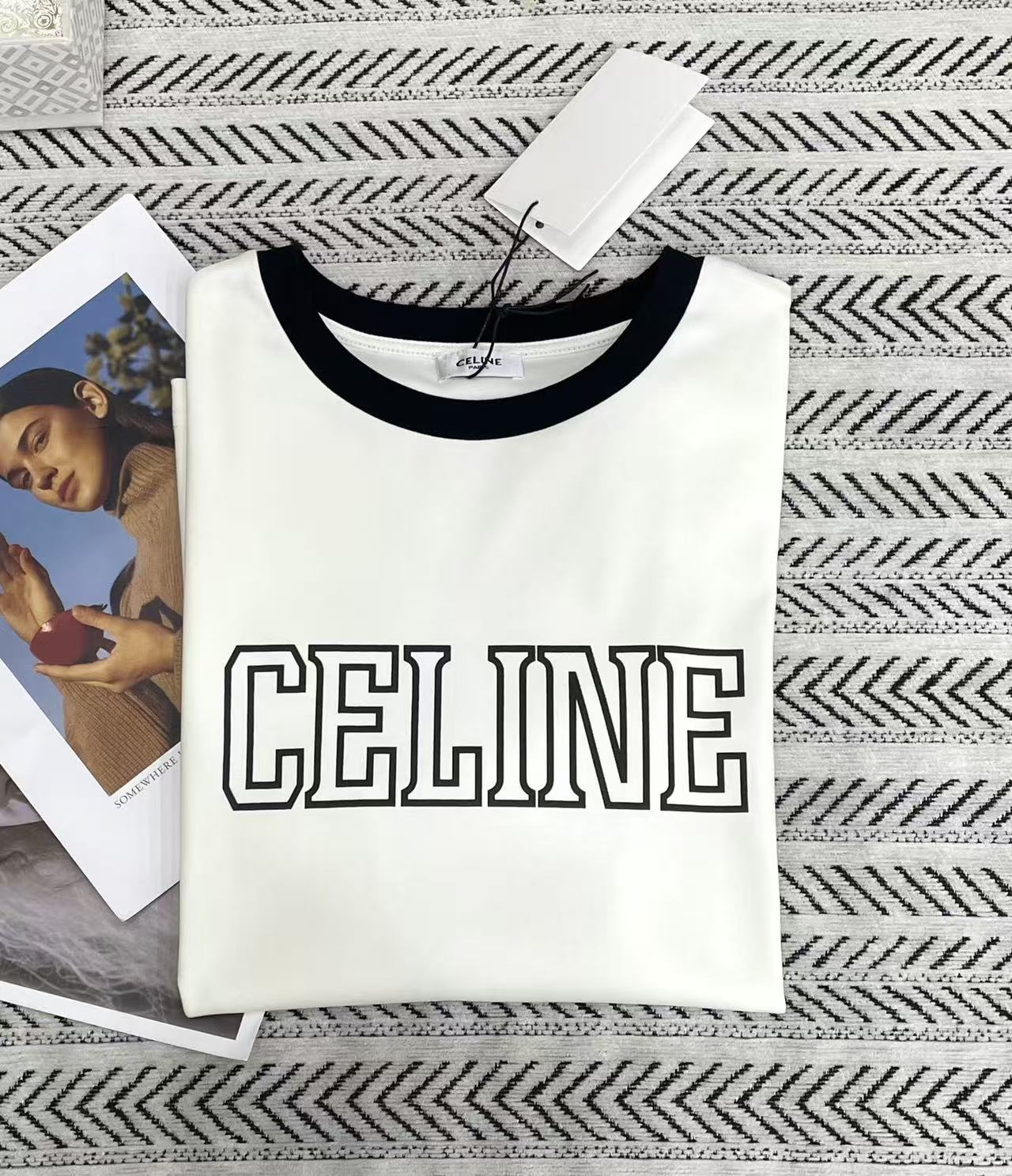 CEL1NE カラーブロック レター Tシャツ【50％割引+送料無料】