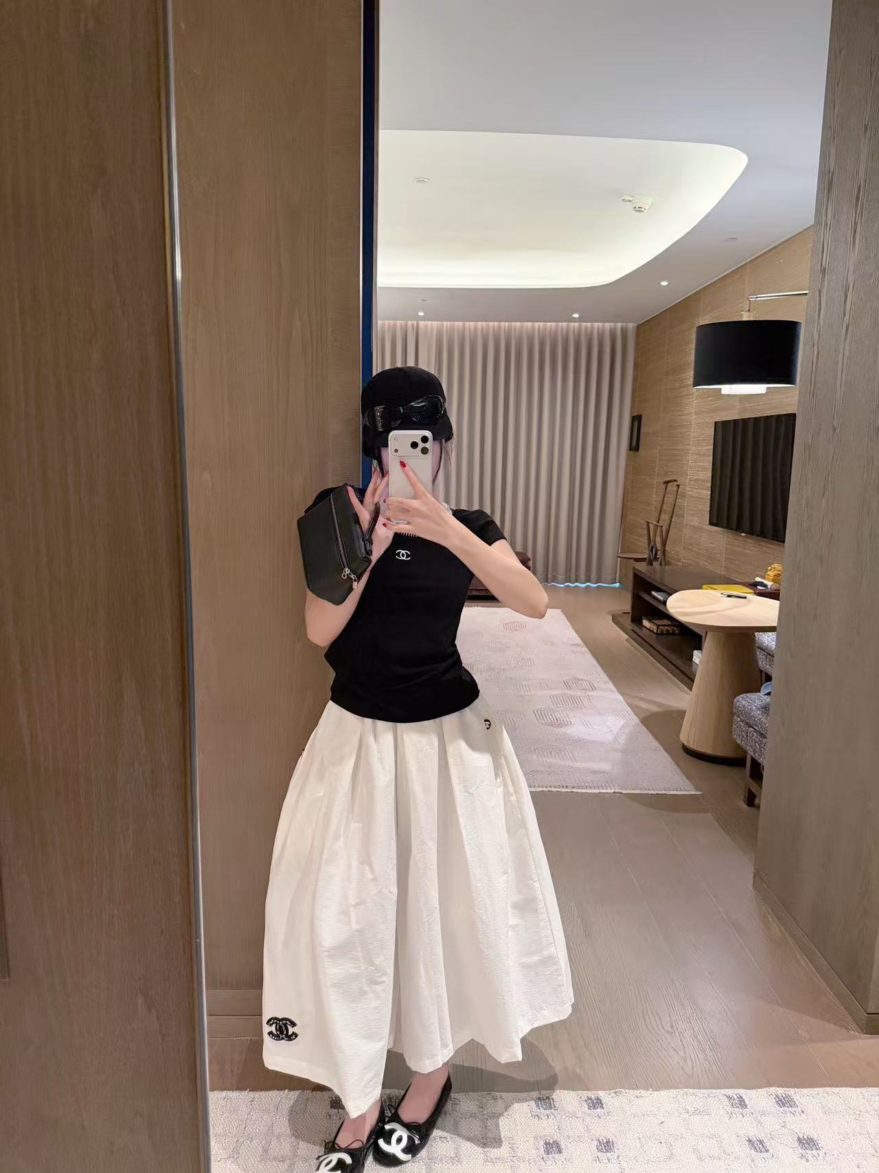 CHANE1 シンプルダブルCスカート【50％割引+送料無料】