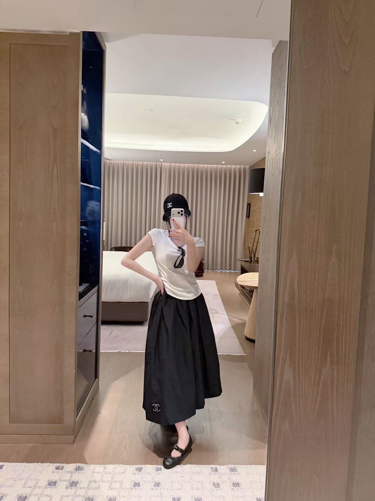 CHANE1 シンプルダブルCスカート【50％割引+送料無料】