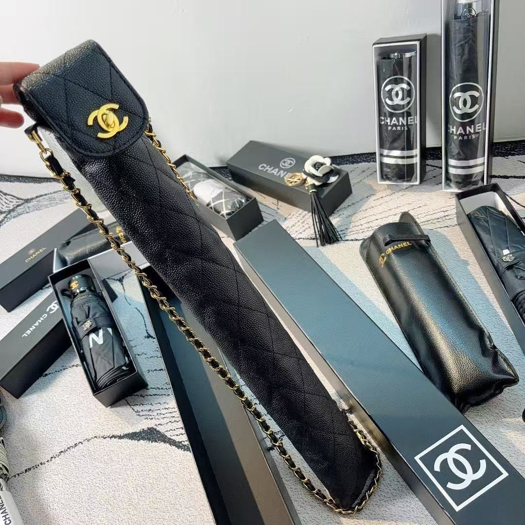 🌈シャネル 傘 - レザーケース - 高品質☂️