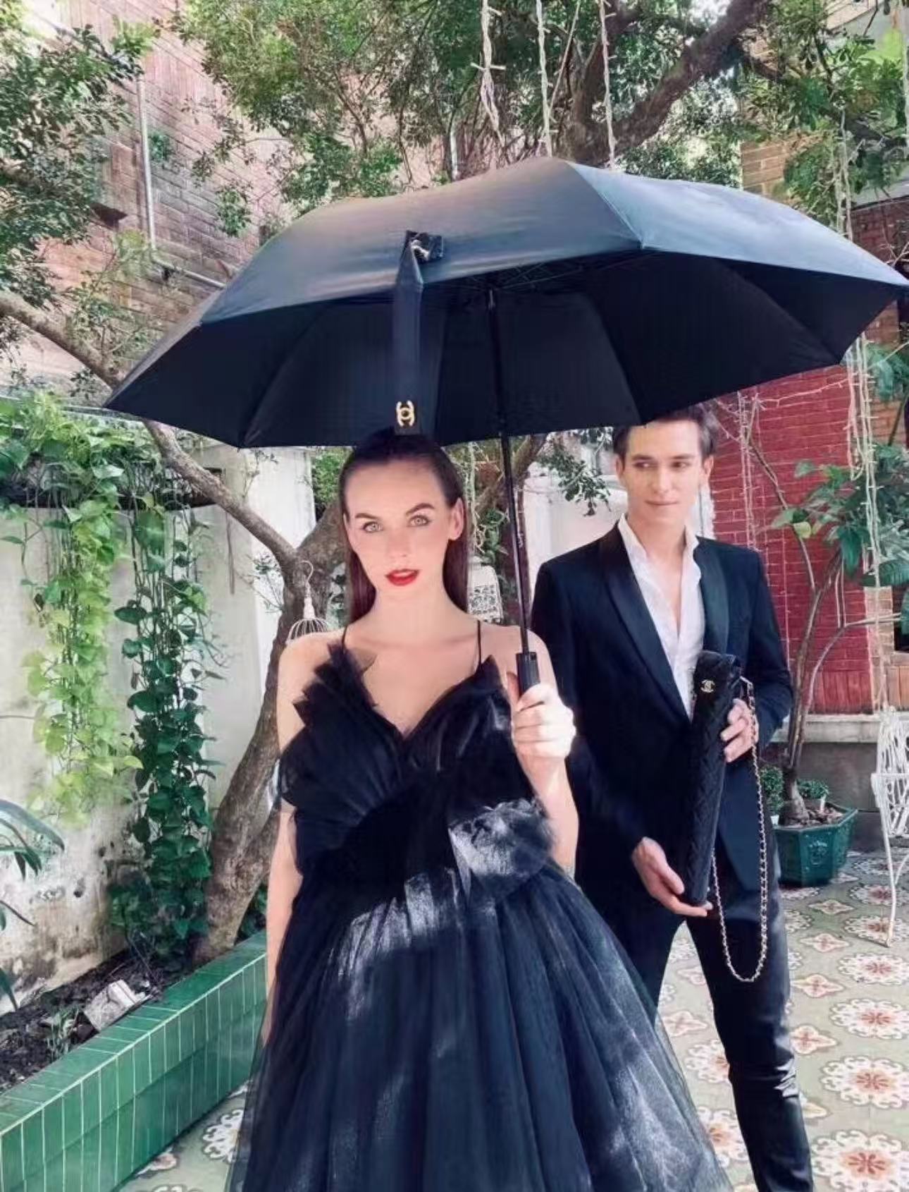 🌈シャネル 傘 - レザーケース - 高品質☂️