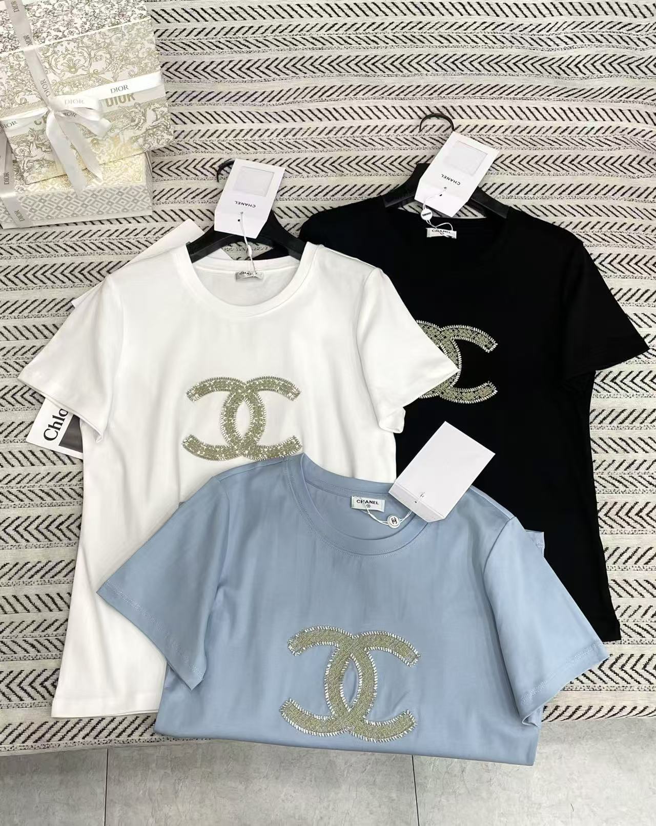 CHANE1 ビーズダブルC Tシャツ【50％割引+送料無料】