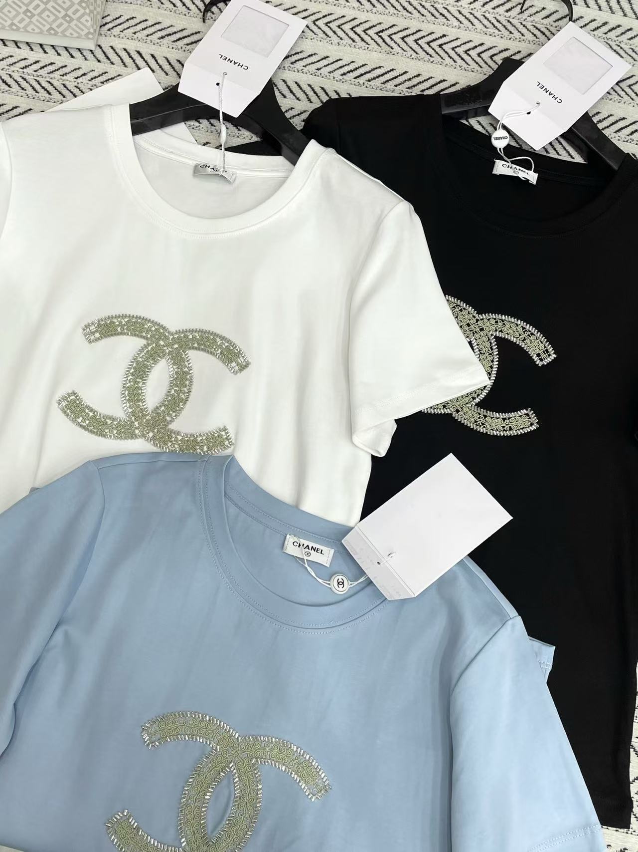 CHANE1 ビーズダブルC Tシャツ【50％割引+送料無料】
