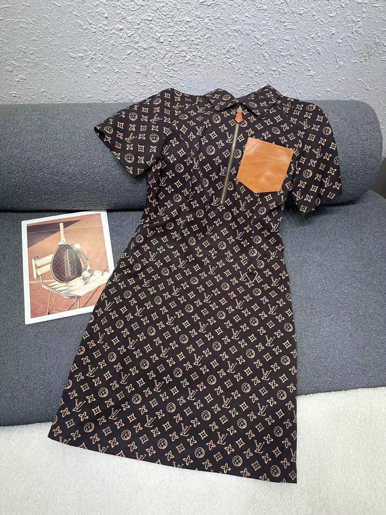 LVの高品質プリントポケットドレス【50％割引+送料無料】
