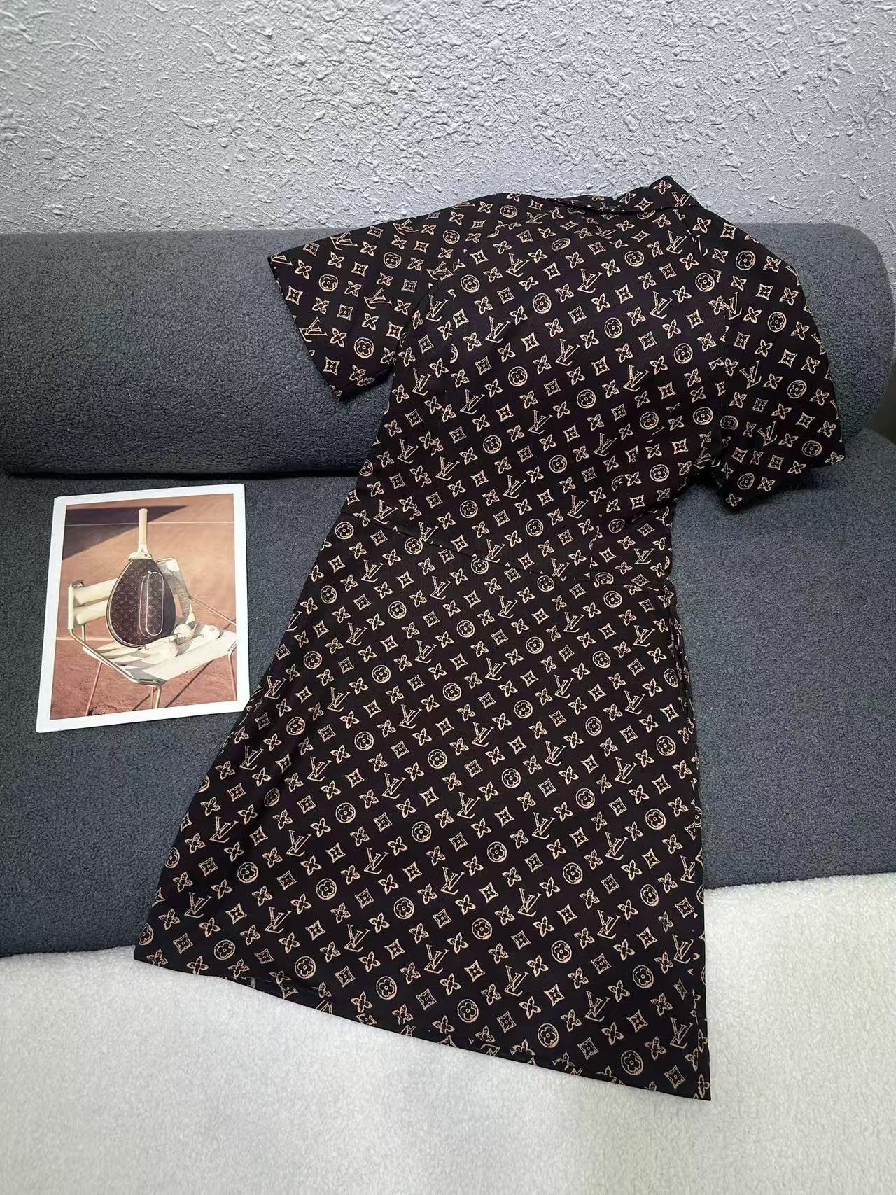 LVの高品質プリントポケットドレス【50％割引+送料無料】