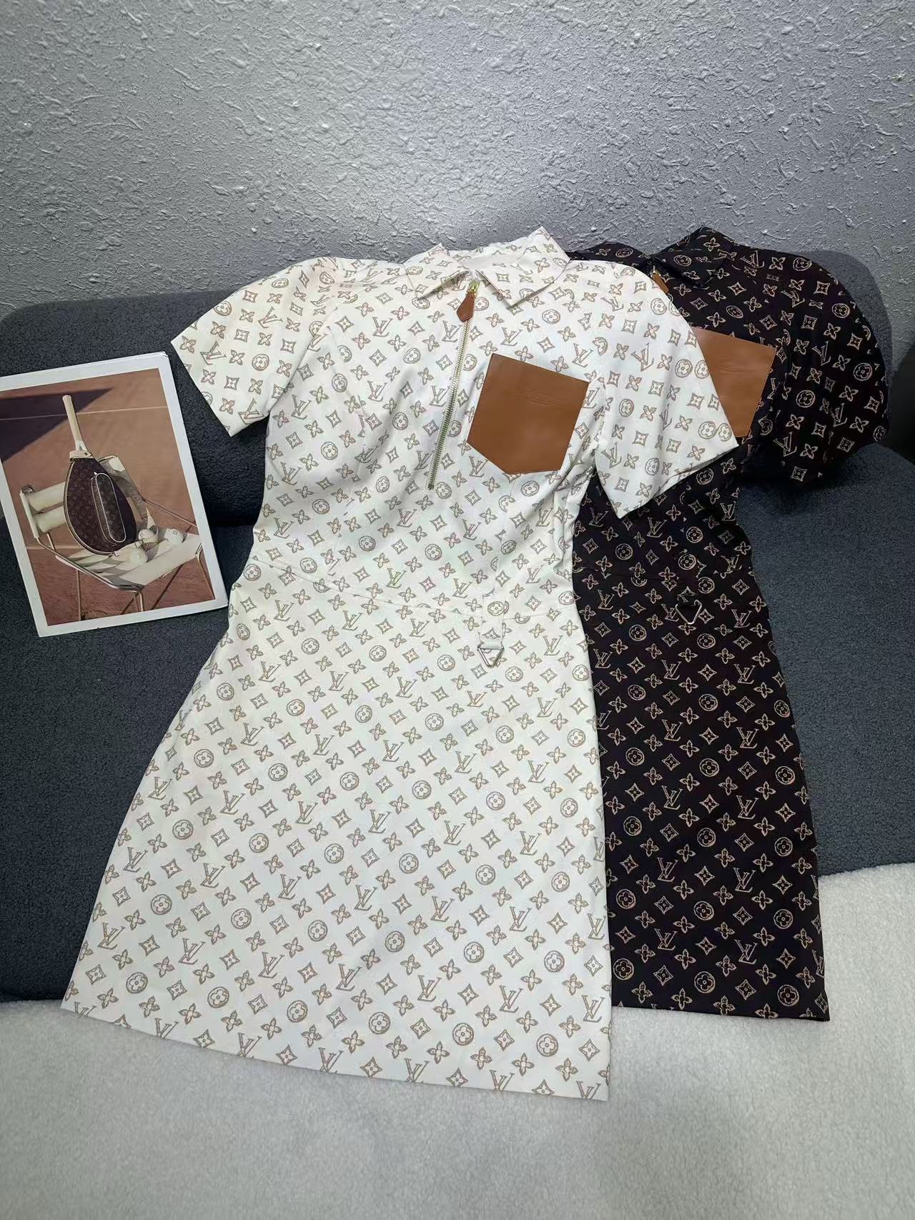 LVの高品質プリントポケットドレス【50％割引+送料無料】