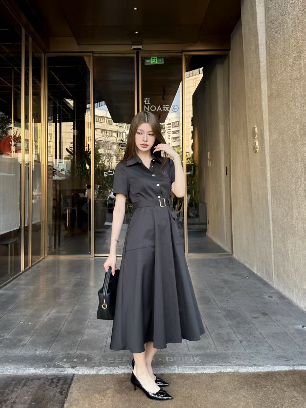 L0WEW 高品質刺繍ロゴドレス【50％割引+送料無料】