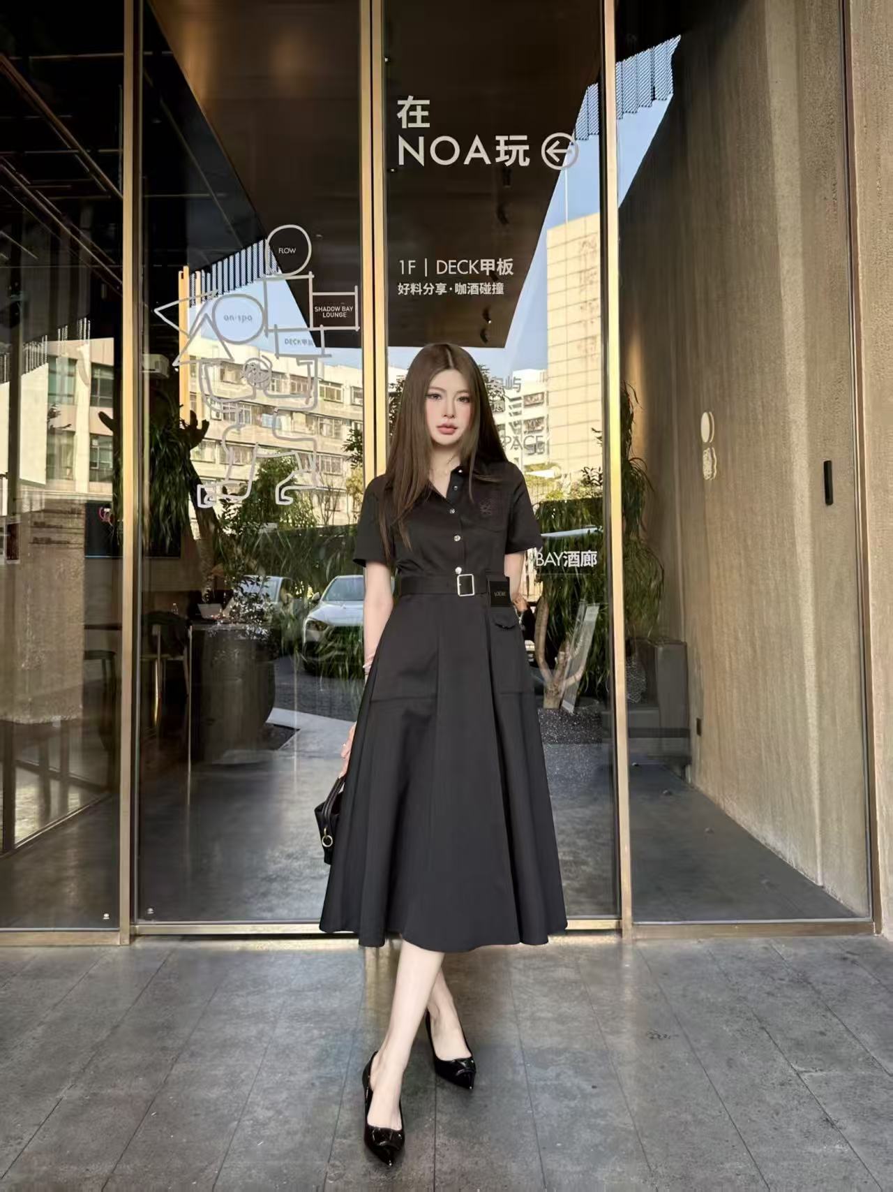 L0WEW 高品質刺繍ロゴドレス【50％割引+送料無料】