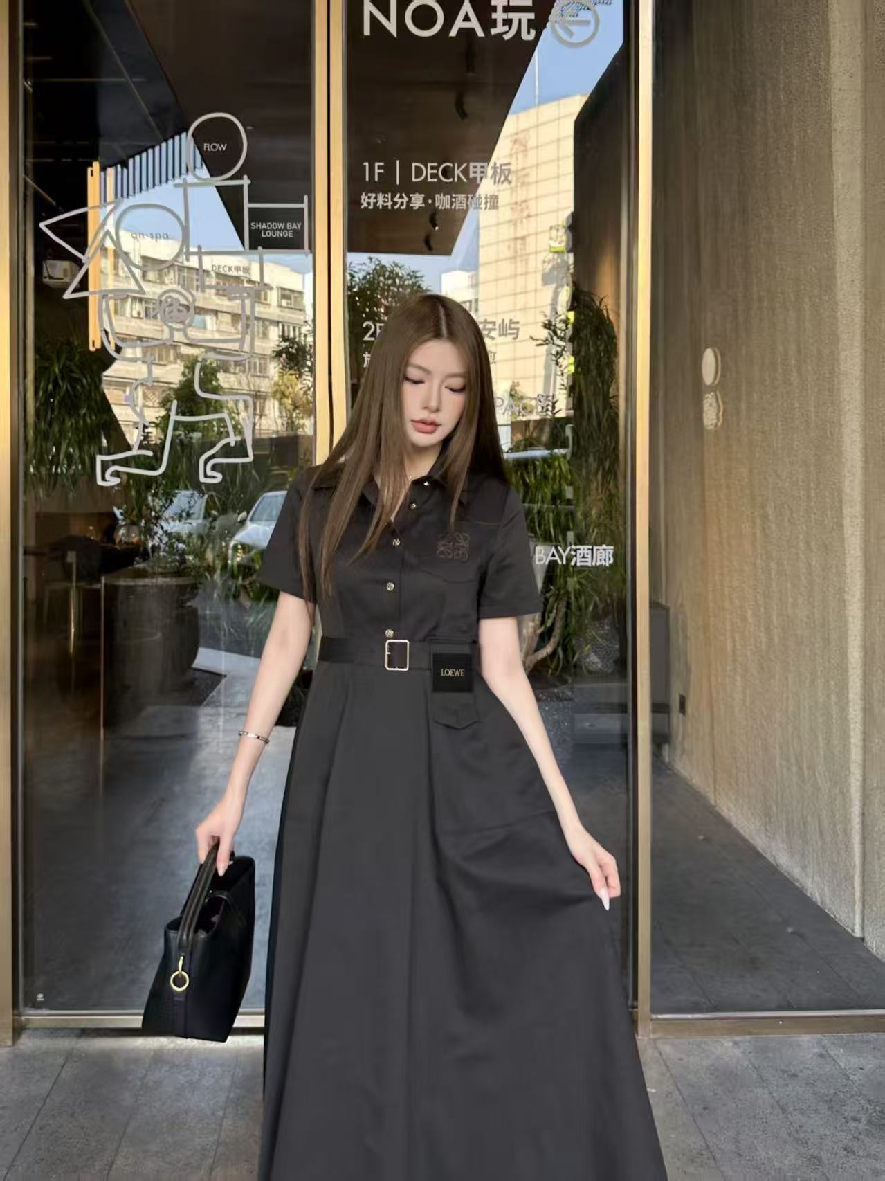 L0WEW 高品質刺繍ロゴドレス【50％割引+送料無料】