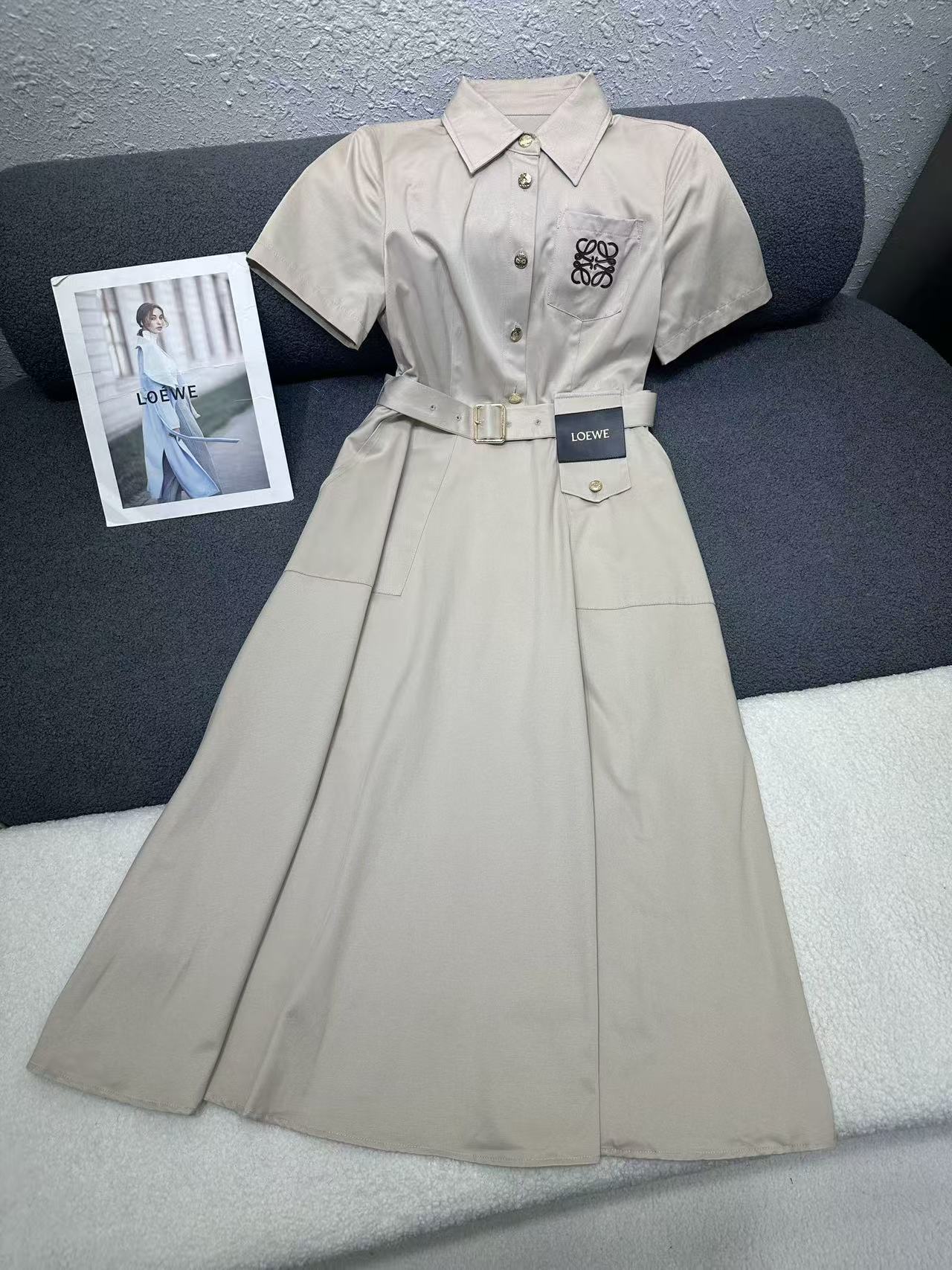 L0WEW 高品質刺繍ロゴドレス【50％割引+送料無料】