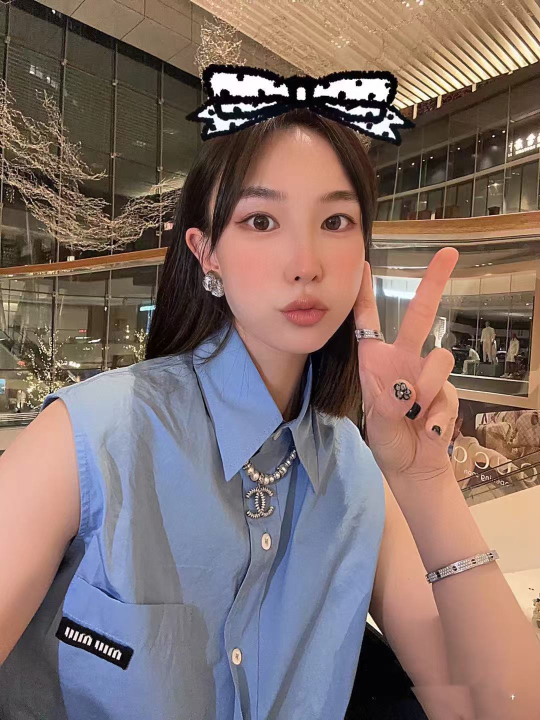 CHANE1 ダブルC パールネックレス【50％割引+送料無料】