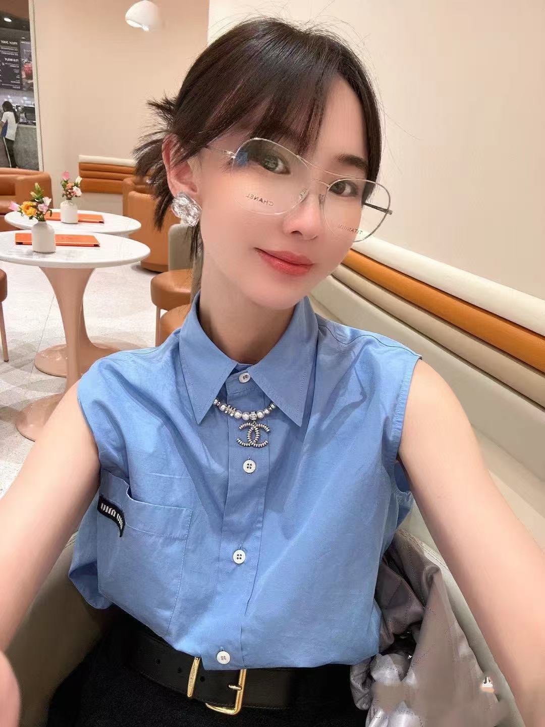 CHANE1 ダブルC パールネックレス【50％割引+送料無料】